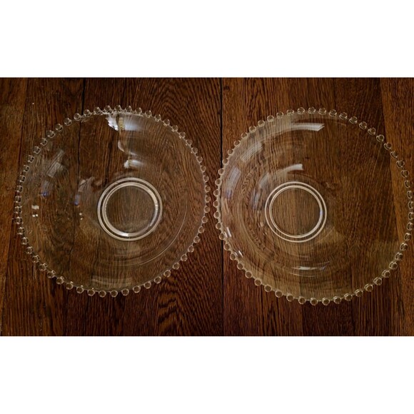 Vintage Candlewick Set Of 2 Serving Bowls 10" Imperial Glass - Picture 2 of 4